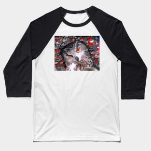 Portrait of a Curious Owl Baseball T-Shirt